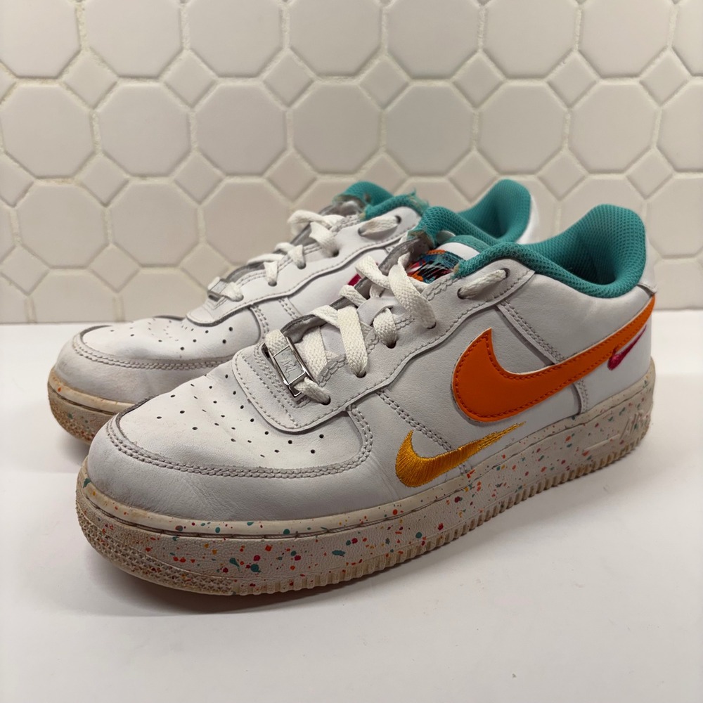 Nike Air Force 1 Low Womens 8.5 White Multi Color Paint Splatter FD4626-181